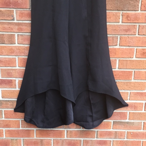Masseys Black Ruffled Hem High-Low Flare Pants size Small - Picture 4 of 10